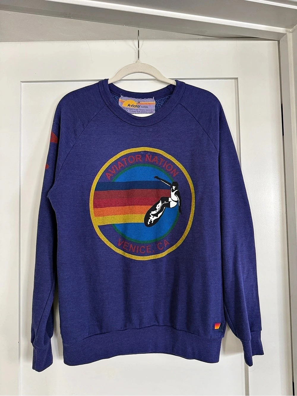 Aviator Nation Venice CA Graphic Crewneck Sweatshirt Medium